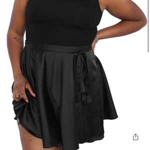 Elegant Black Satin Skirt